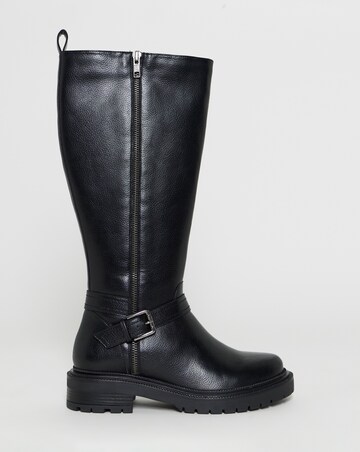 Sherry Zip Detail Knee High Boots - Extra Wide Fit (EEE) & Super Curvy Calf