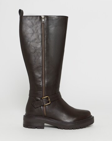 Sherry Zip Detail Knee High Boots - Extra Wide Fit (EEE) & Super Curvy Calf