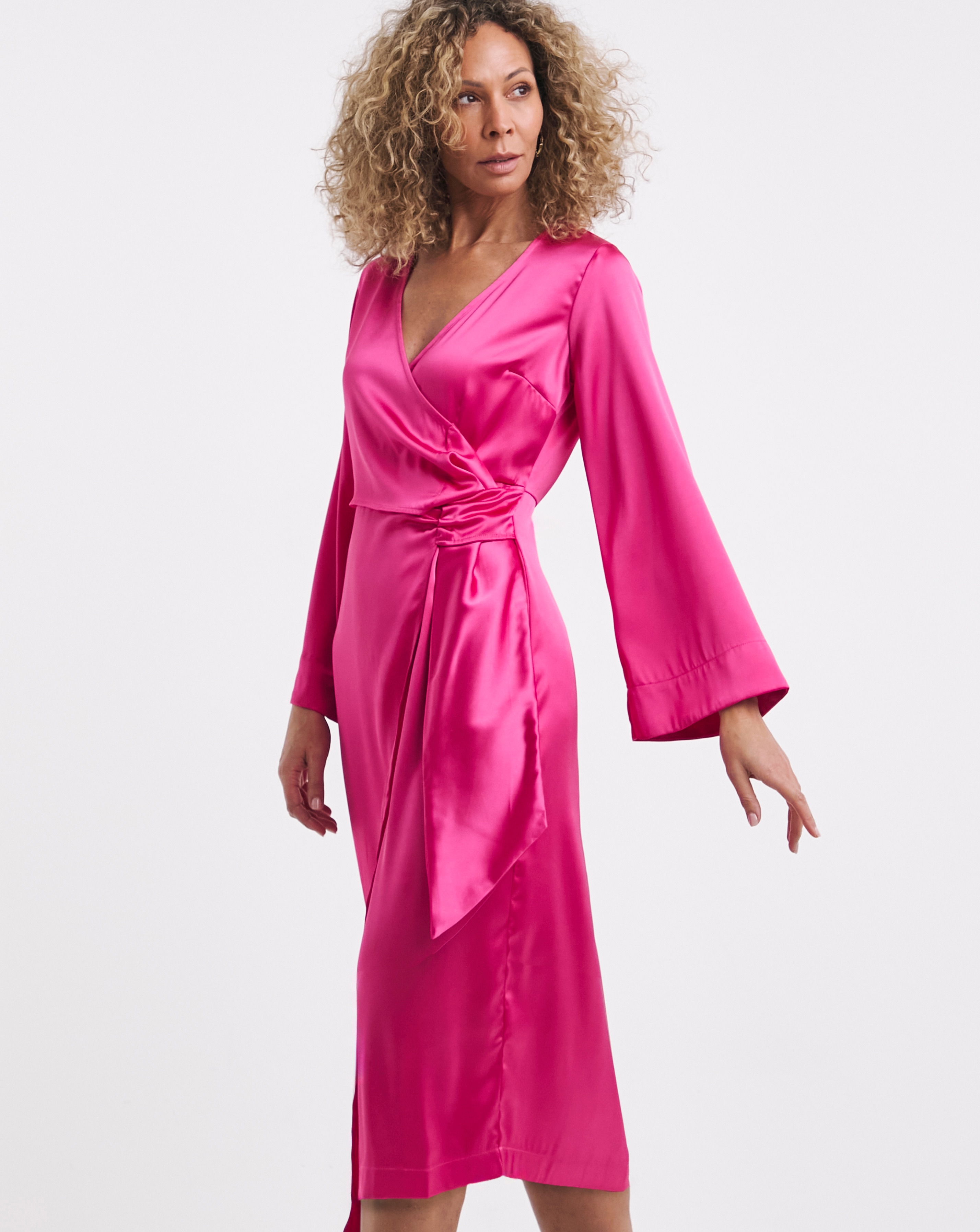 Satin Wrap Dress