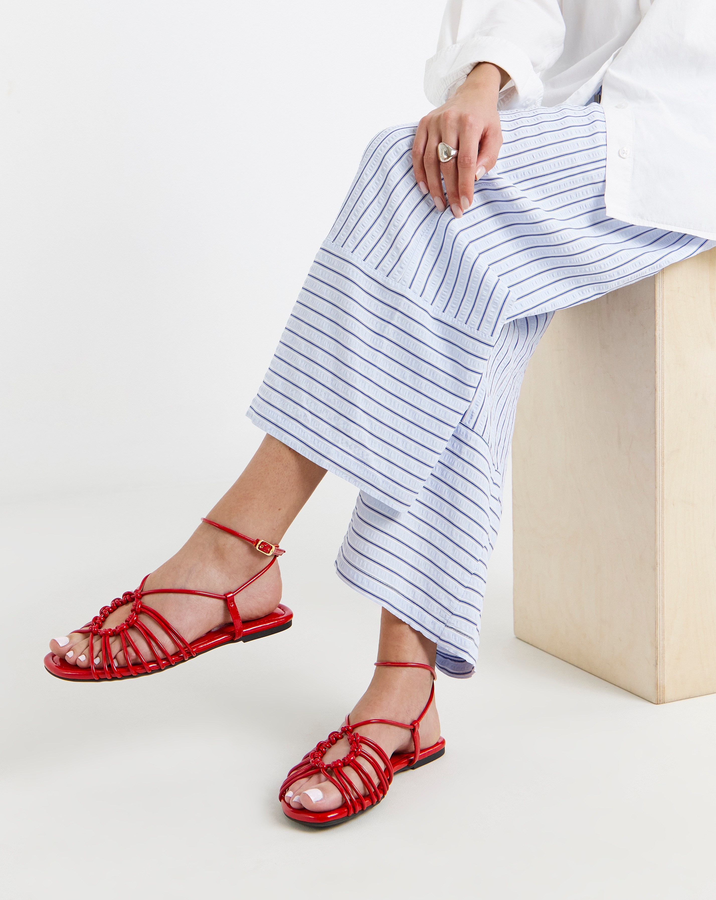 Tubular Woven Sandals Wide
