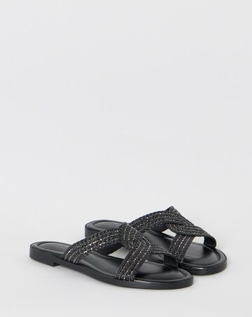 Dulce Woven Shimmer Twist Flat Sandals - Extra Wide Fit (EEE)