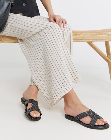 Dulce Woven Shimmer Twist Flat Sandals - Extra Wide Fit (EEE)