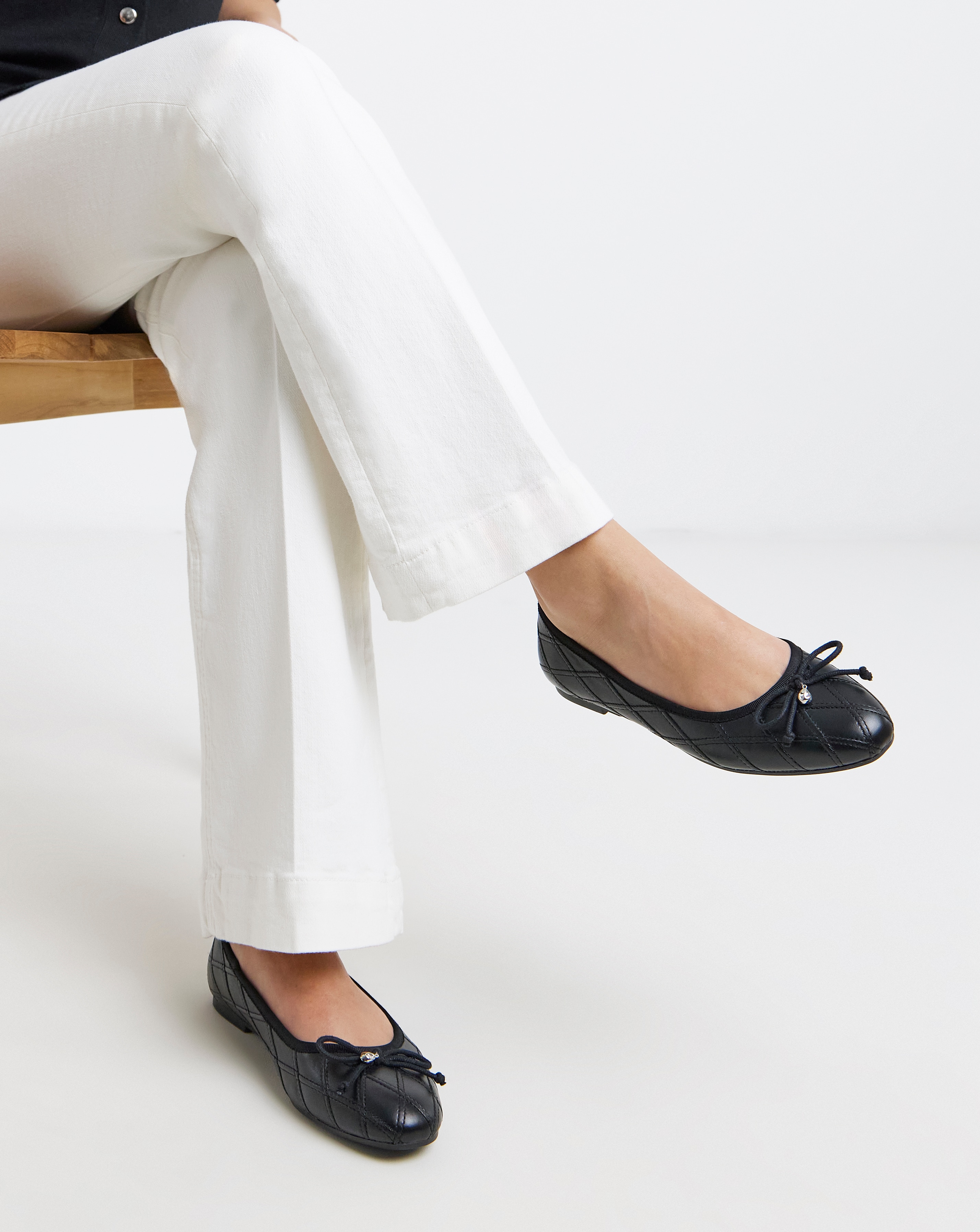 Quilted Ballerina Shoes Extra Wide Fit