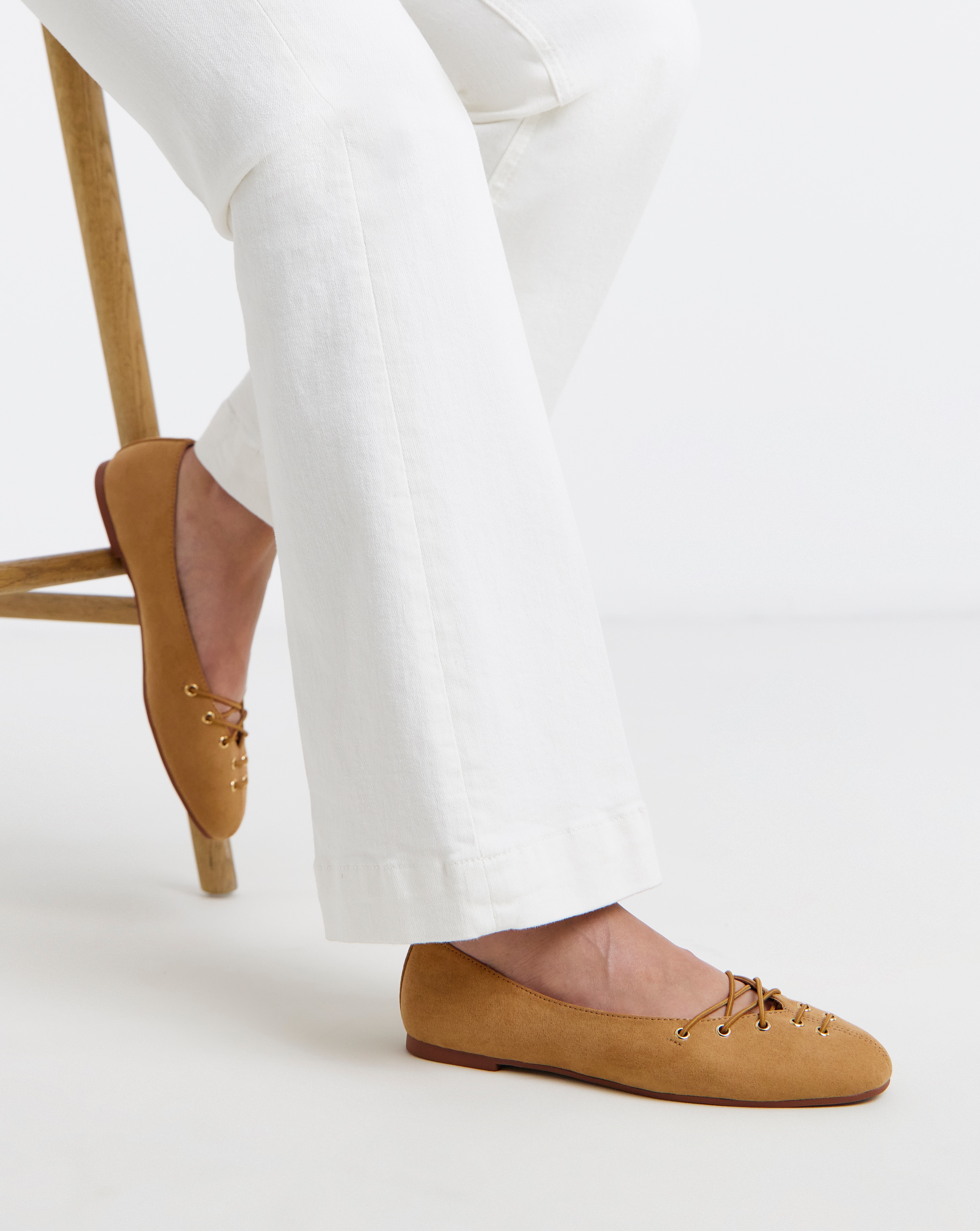 Lace Front Ballerinas Wide Fit