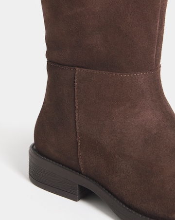 Krista Suede Pull On Knee High Boots - Extra Wide Fit (EEE) & Super Curvy Calf