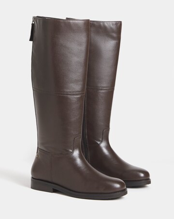 Theodora Leather Flat Knee High Boots - Extra Wide Fit (EEE) & Super Curvy Calf
