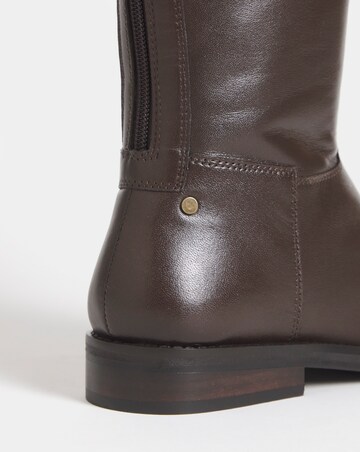 Theodora Leather Flat Knee High Boots - Extra Wide Fit (EEE) & Super Curvy Calf