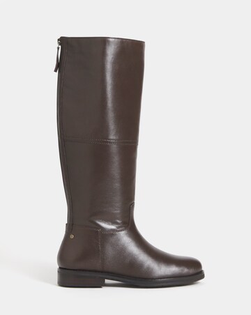 Theodora Leather Flat Knee High Boots - Extra Wide Fit (EEE) & Super Curvy Calf
