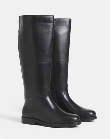 Theodora Leather Flat Knee High Boots - Extra Wide Fit (EEE) & Super Curvy Calf