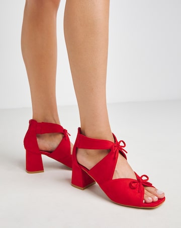 Dali Double Bow Block Heel Shoe Boots - Wide Fit (E)