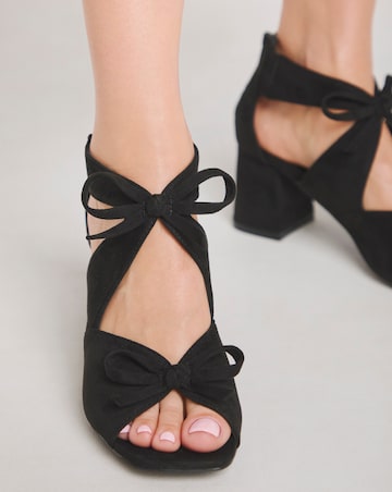 Dali Double Bow Block Heel Shoe Boots - Extra Wide Fit (EEE)