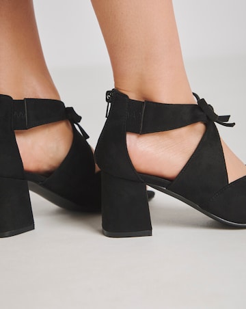 Dali Double Bow Block Heel Shoe Boots - Extra Wide Fit (EEE)