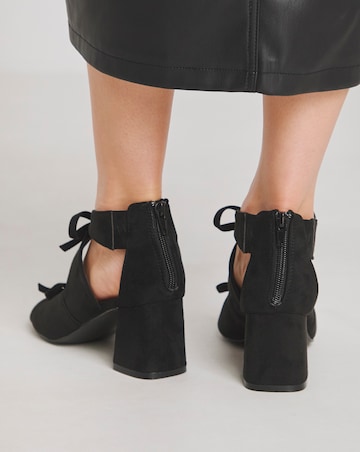 Dali Double Bow Block Heel Shoe Boots - Extra Wide Fit (EEE)