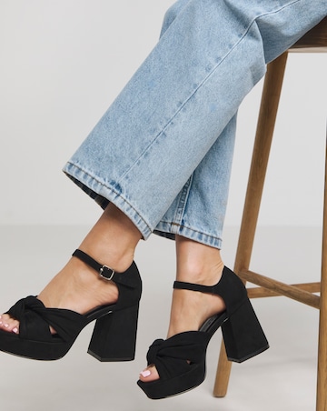 Agnes Knot Detail Platform Sandals - Extra Wide Fit (EEE)