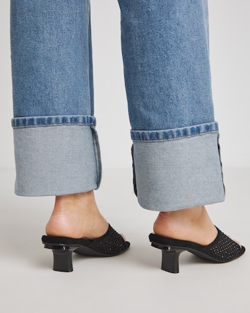 Paloma Diamante Mesh Kitten Heel Mule - Wide Fit (E)