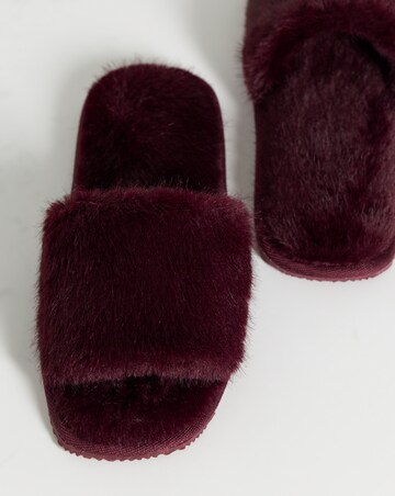 Maisie Fluffy Mule Slippers - Wide Fit (E)