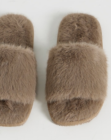 Maisie Fluffy Mule Slippers - Extra Wide Fit (EEE)