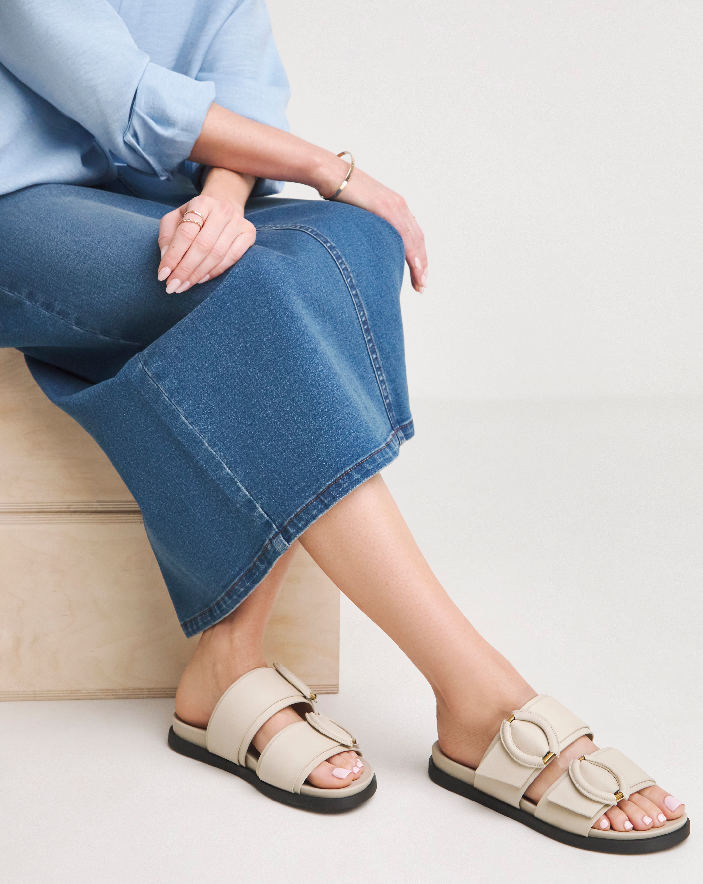 Leather Double Buckle Slide E Fit