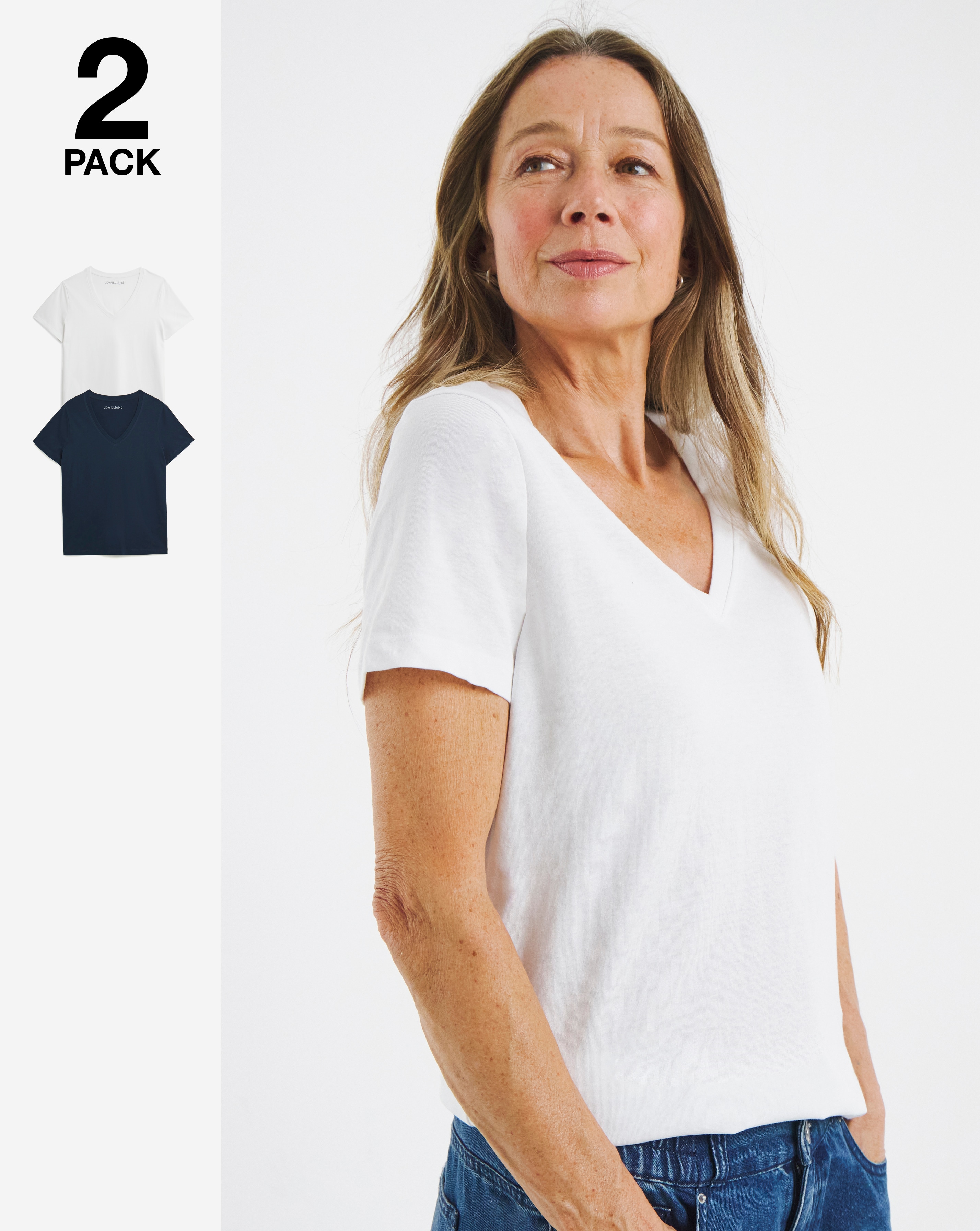 2 Pack V Neck T-Shirts