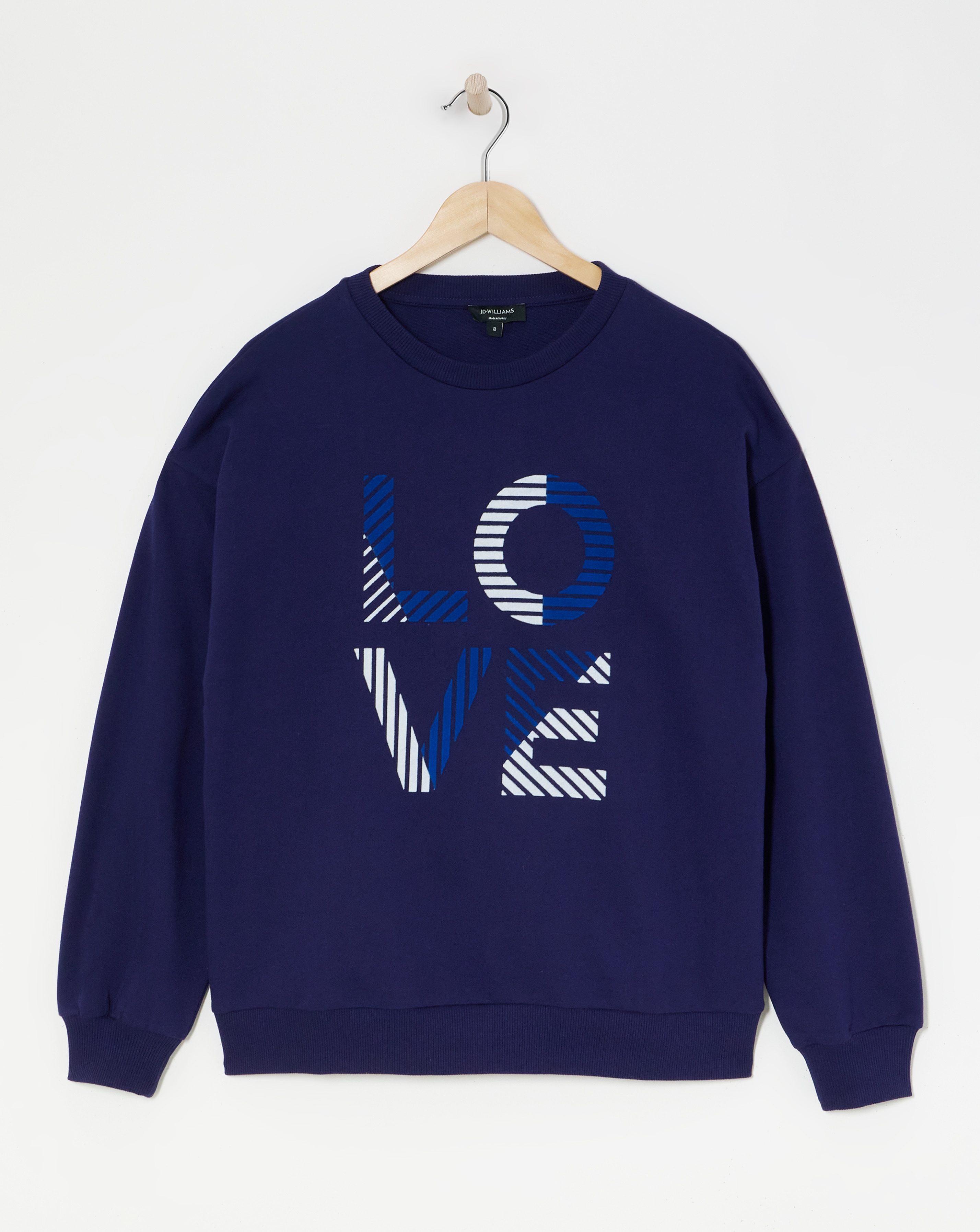 Navy Crew Neck Love Sweatshirt