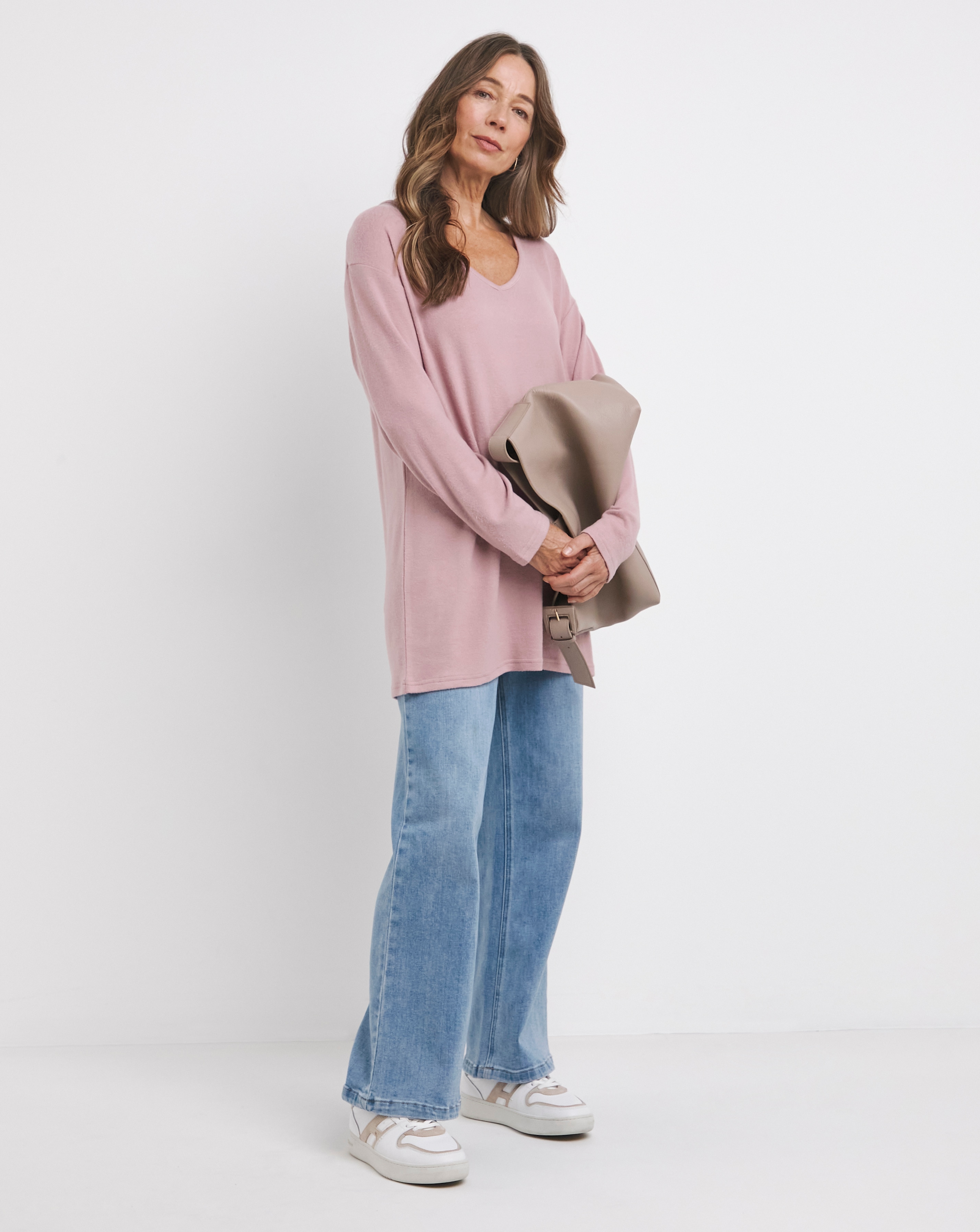 Soft Touch V-Neck Longline Top