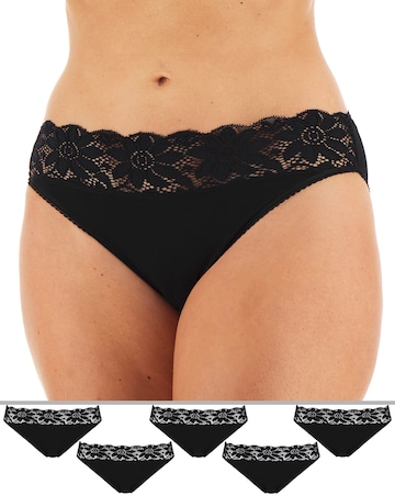 5PK Lace Top High Leg Briefs