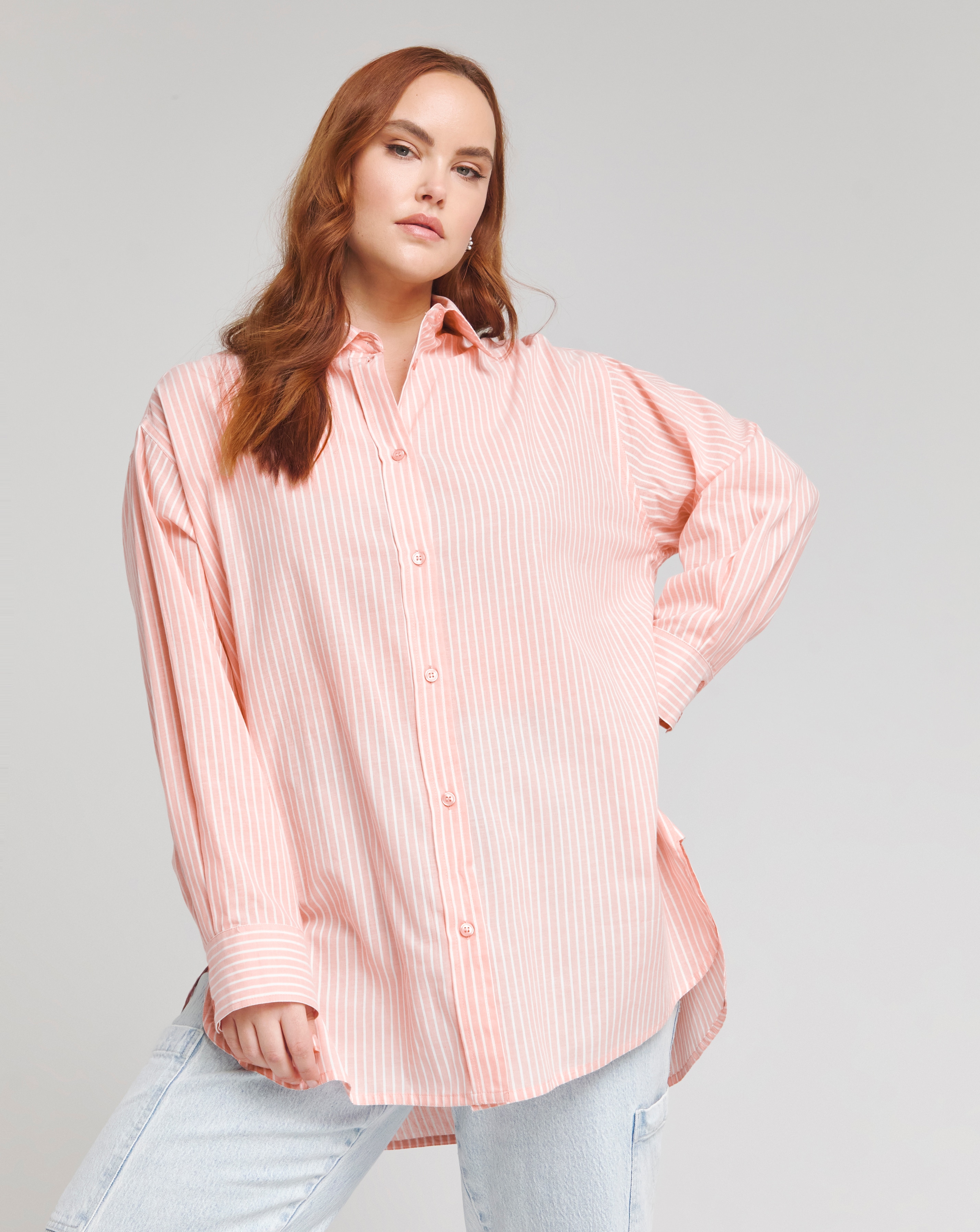 Apricot Stripe Relaxed Shirt
