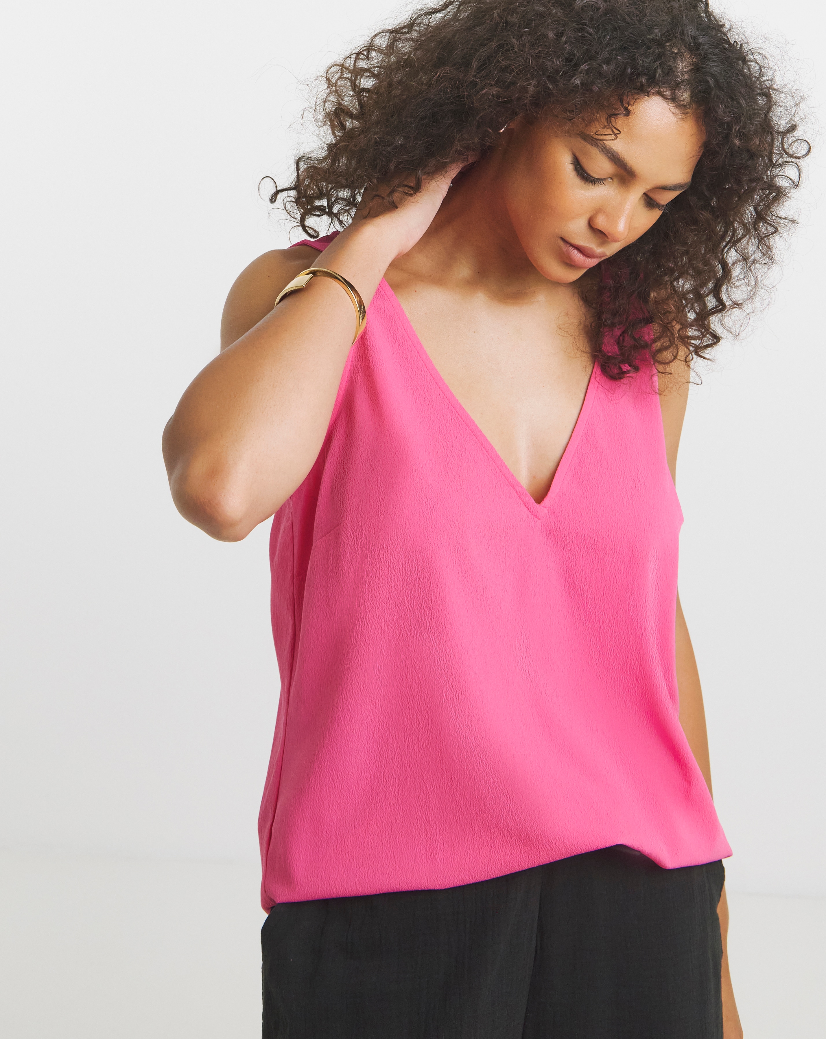Pink V Neck Vest