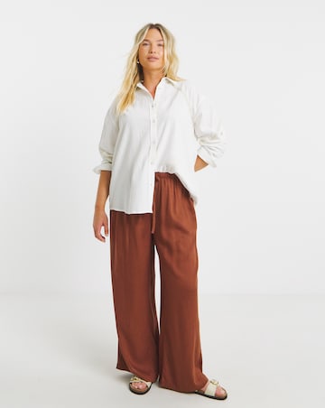 Simply Be Ivory Artisan Long Sleeve Relaxed Shirt With Lurex Trim