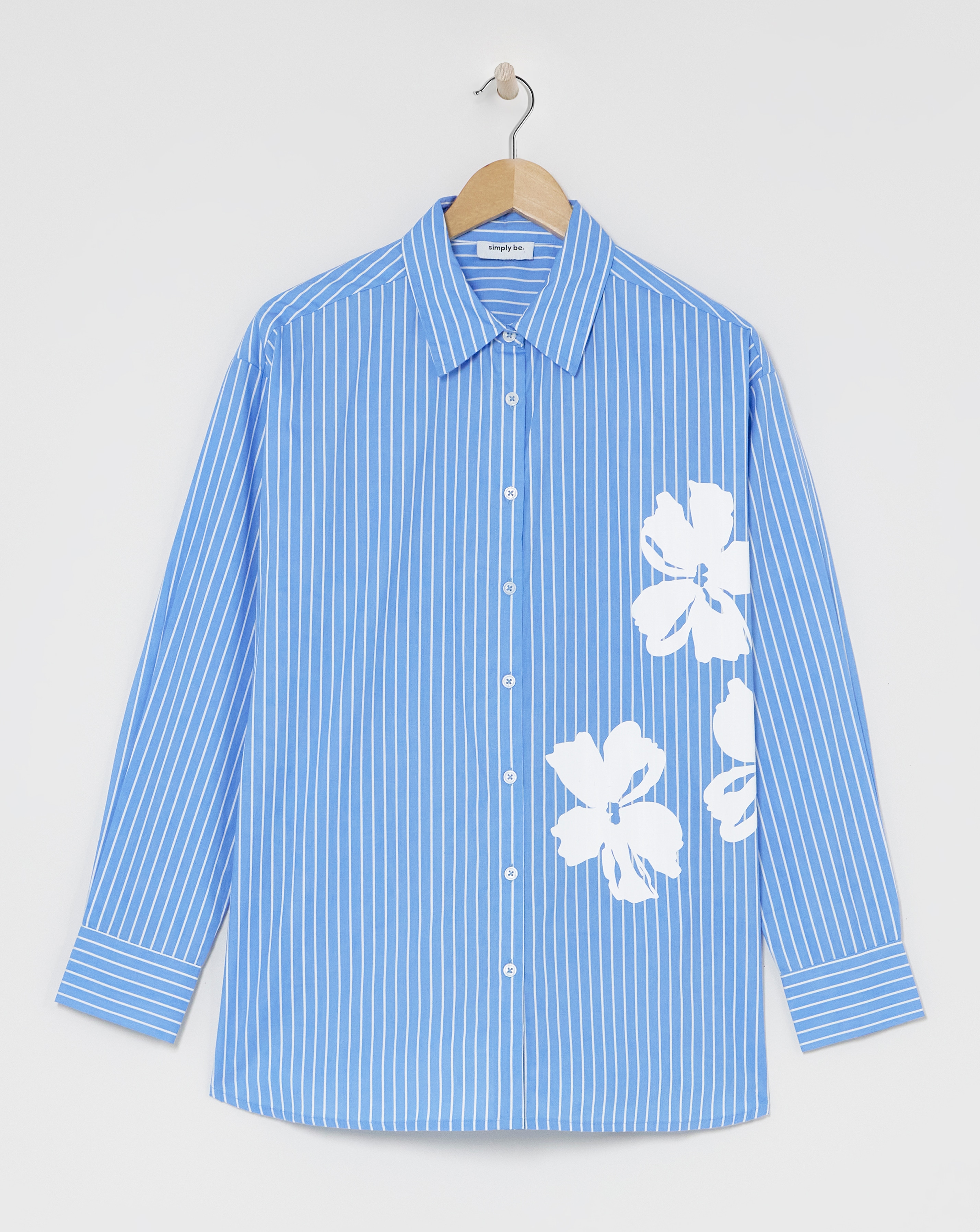 Placement Print Oversized Poplin Shirt