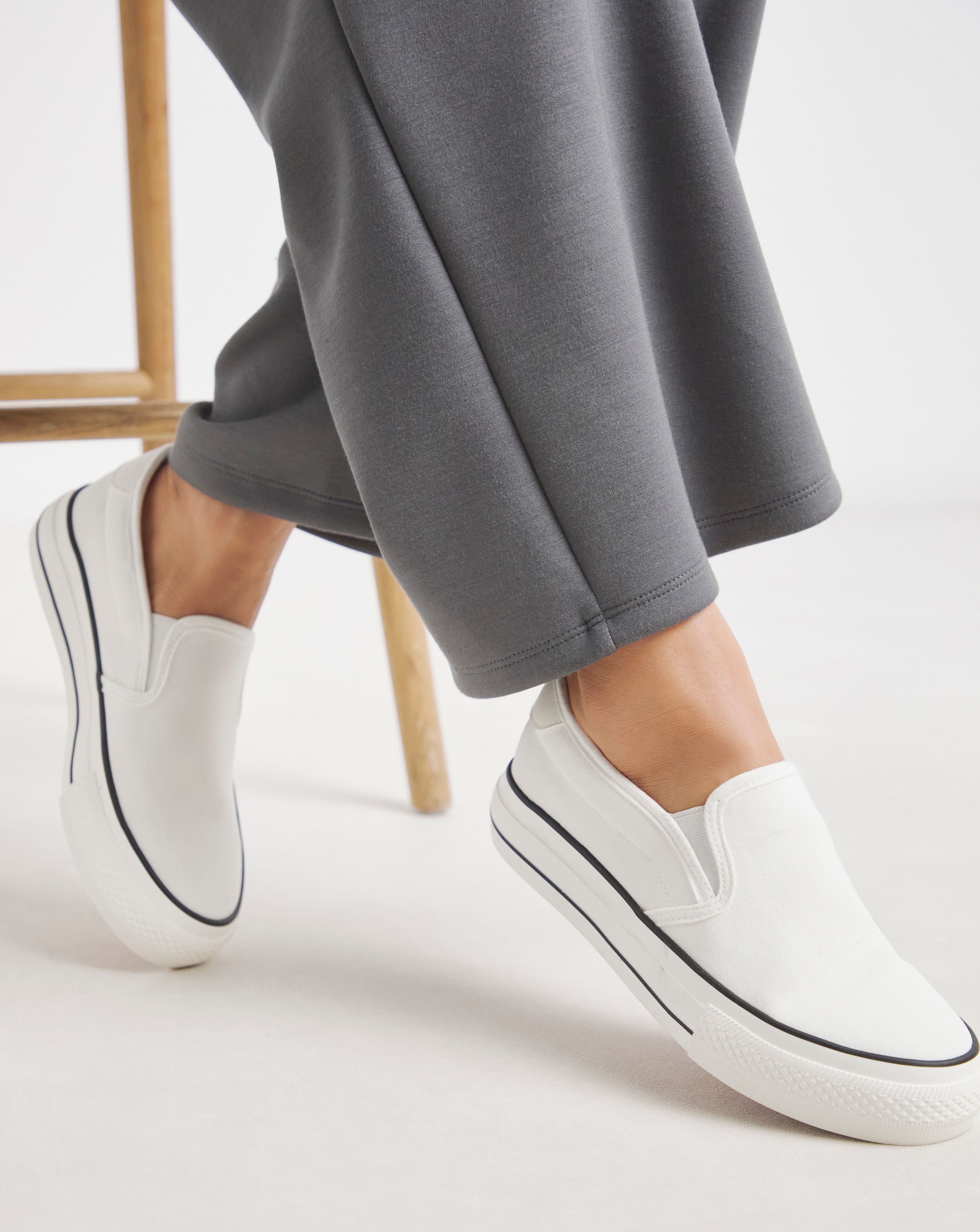 Slip On Canvas Trainer Wide