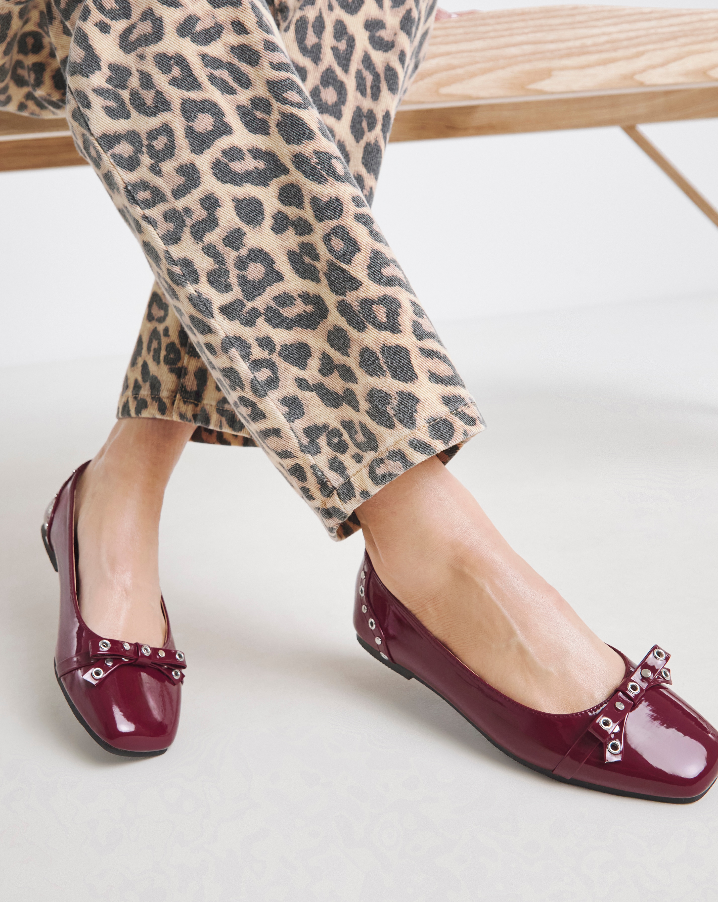 Studded Ballerina Shoe Wide