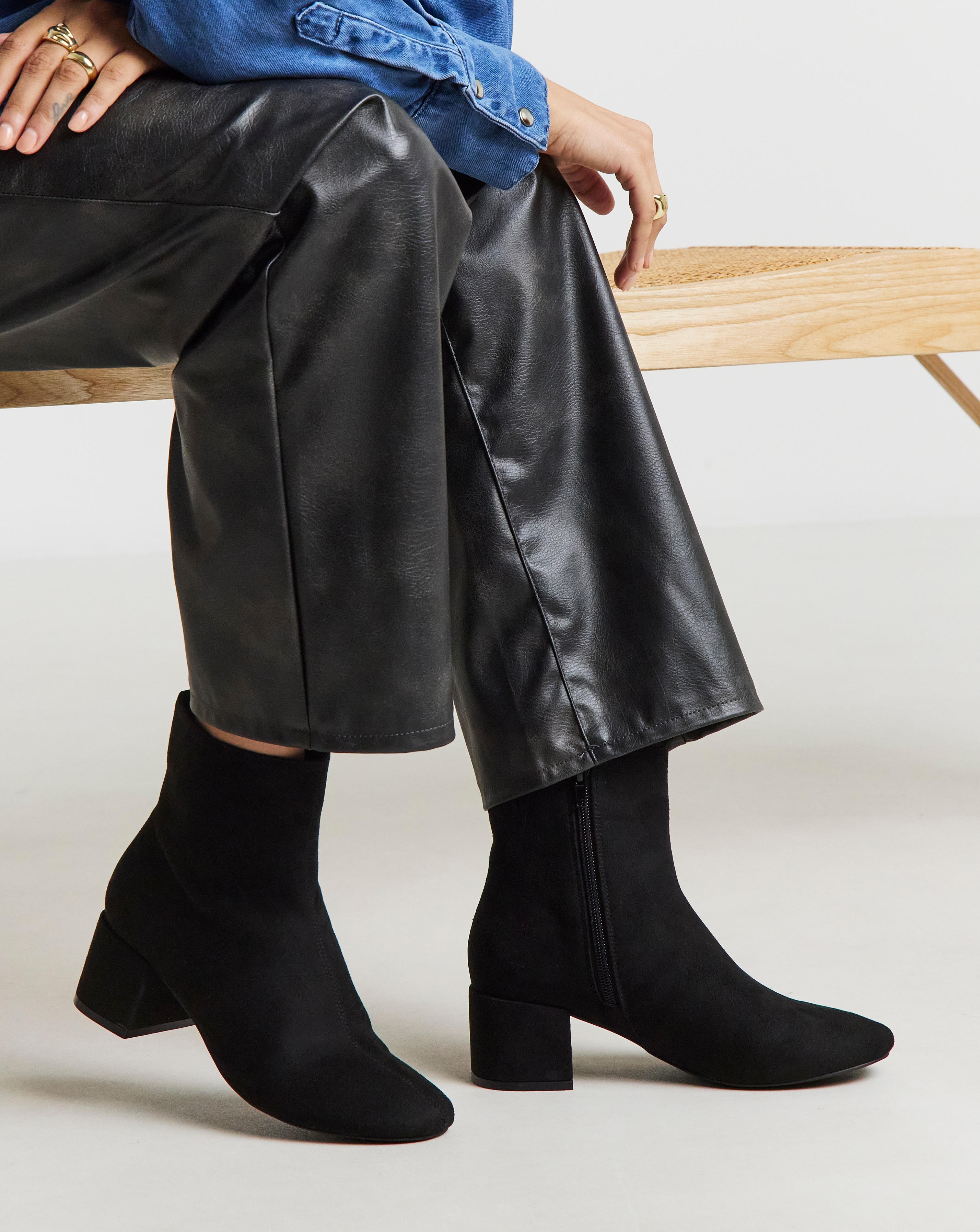 New In - Low Block Heel Ankle Boot Extra Wide