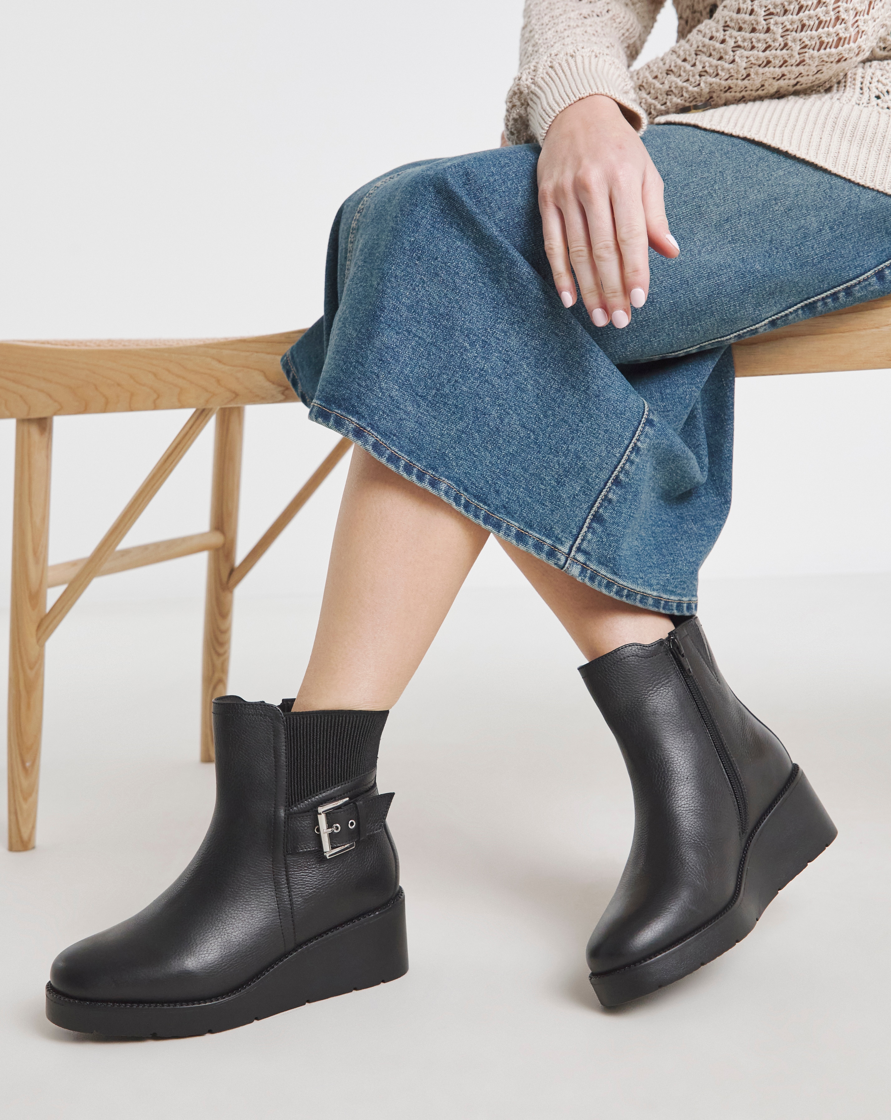 New In - Wedge Chelsea Boots Extra Wide