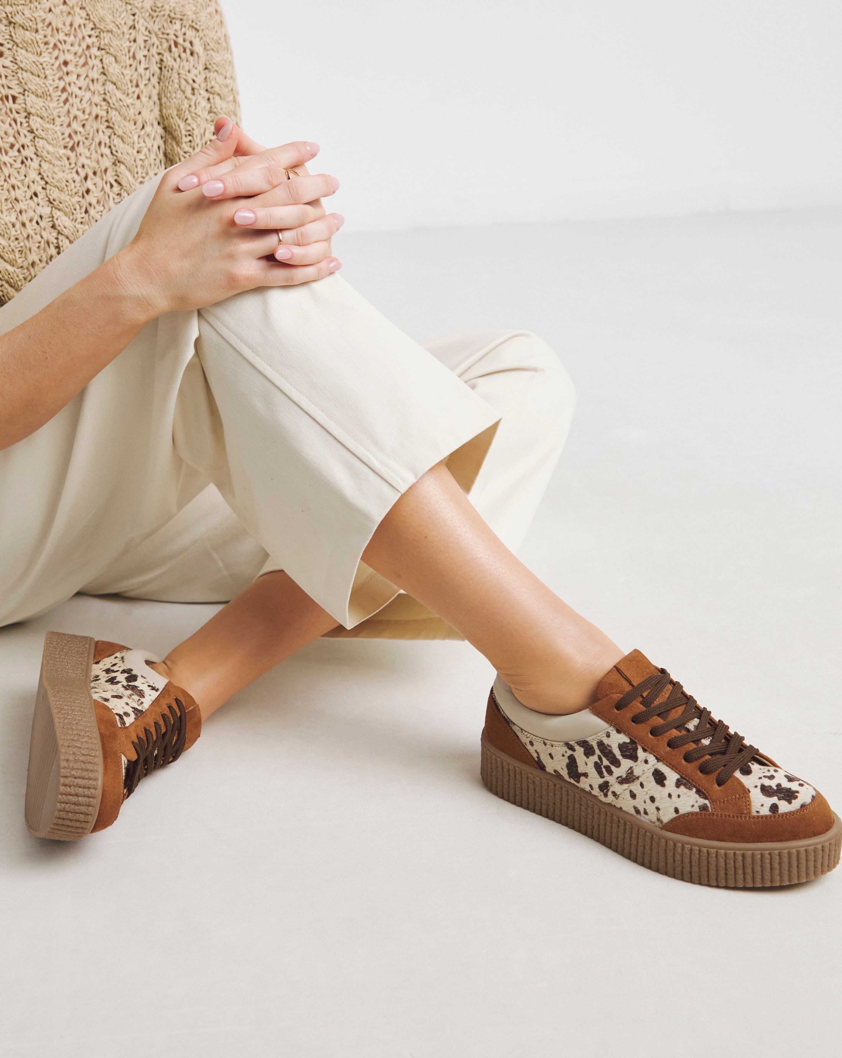 Chunky Lace Up Trainer Extra Wide