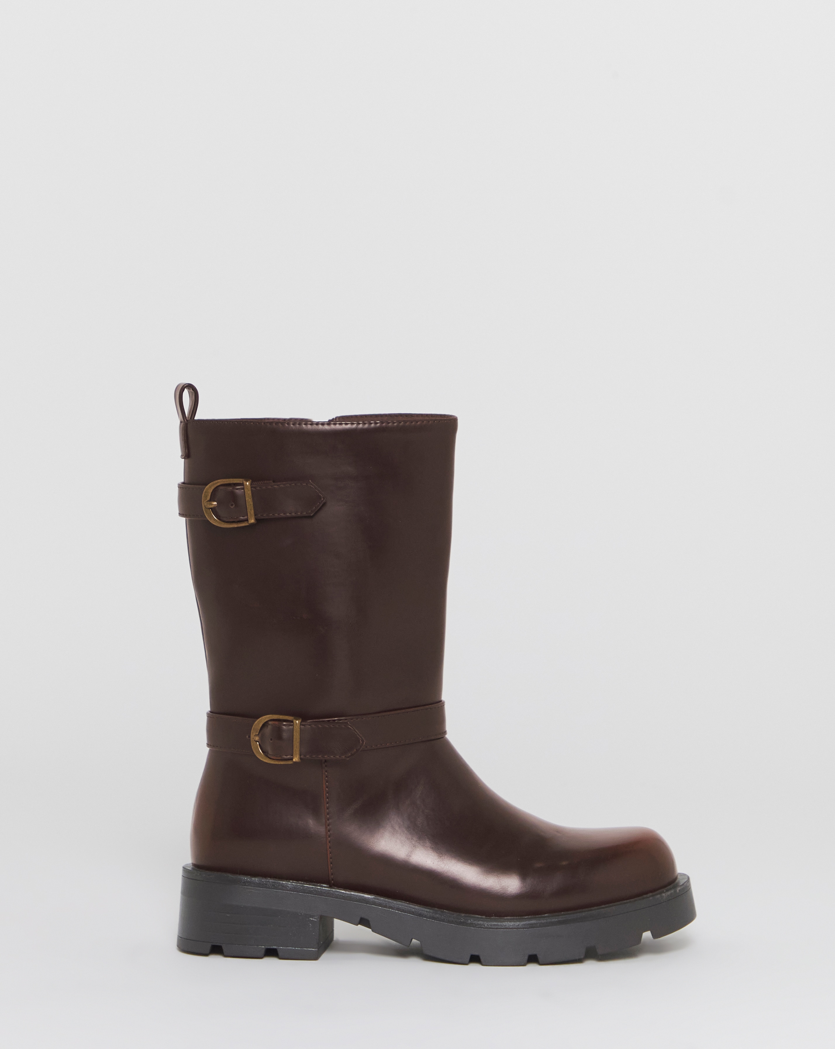 New In - Strap Biker Boots Extra Wide