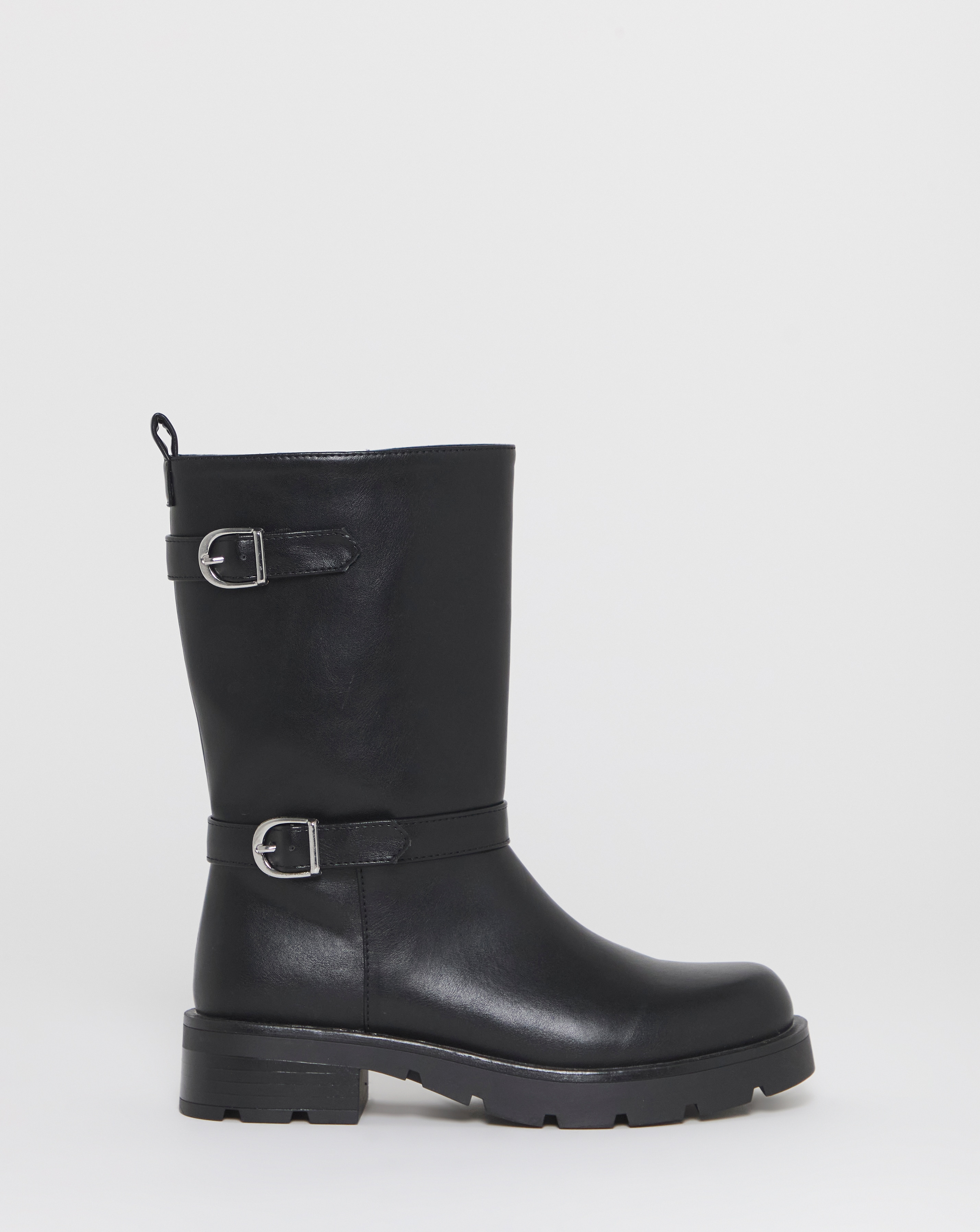 New In - Strap Biker Boots Extra Wide