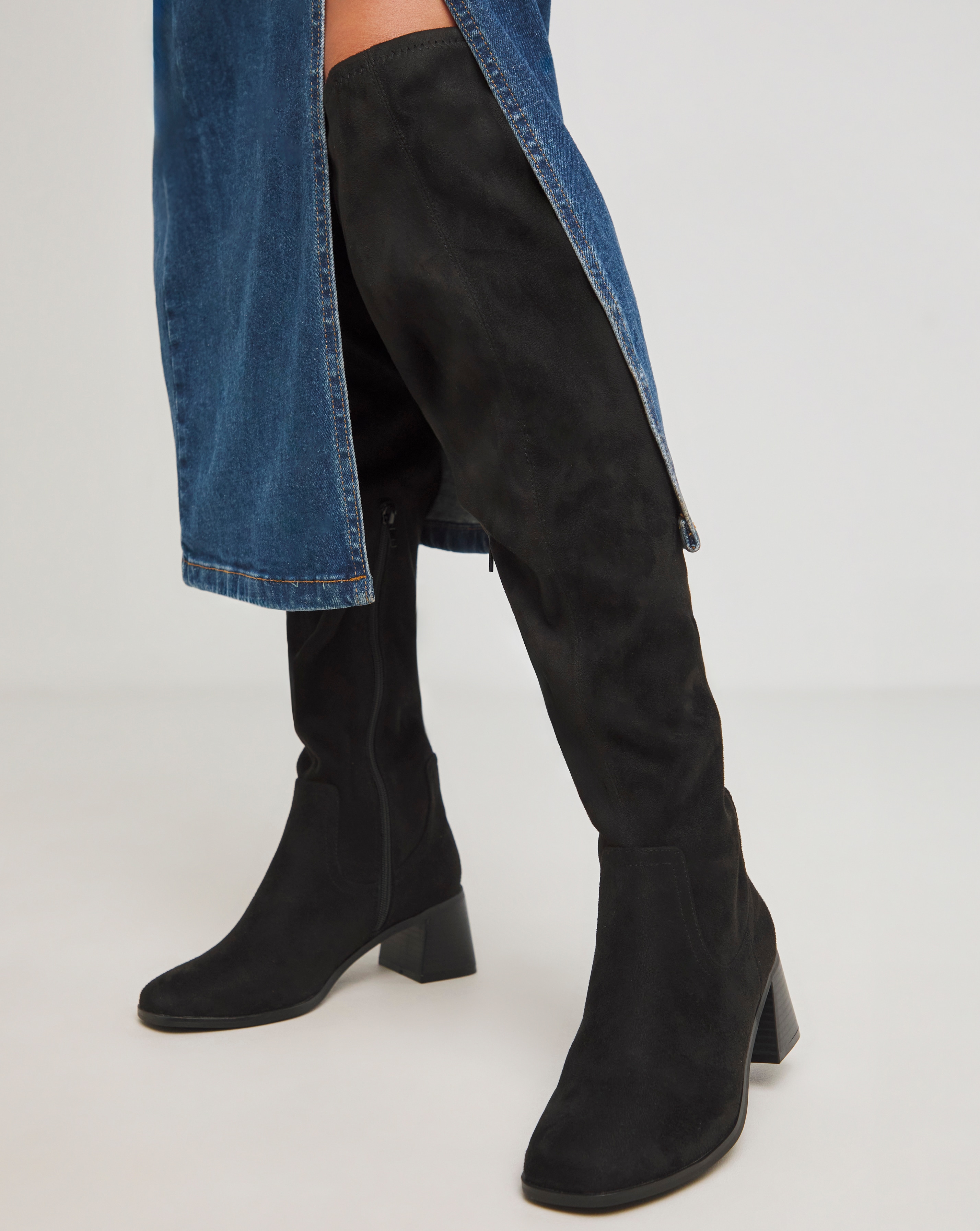 Heeled Over the Knee Stretch Boots Wide