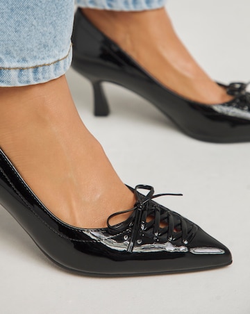 Kiva Lace Front Pointed Toe Court Shoes - Wide Fit (E)