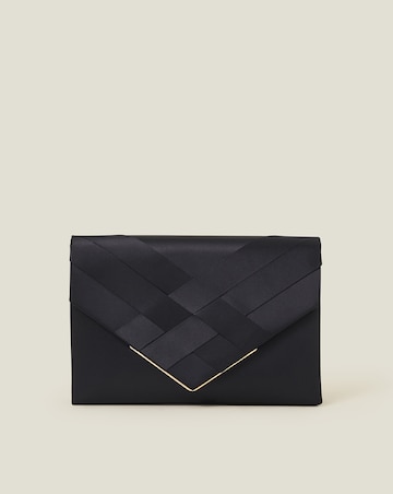 Accessorize Woven Satin Envelope Clutch Bag