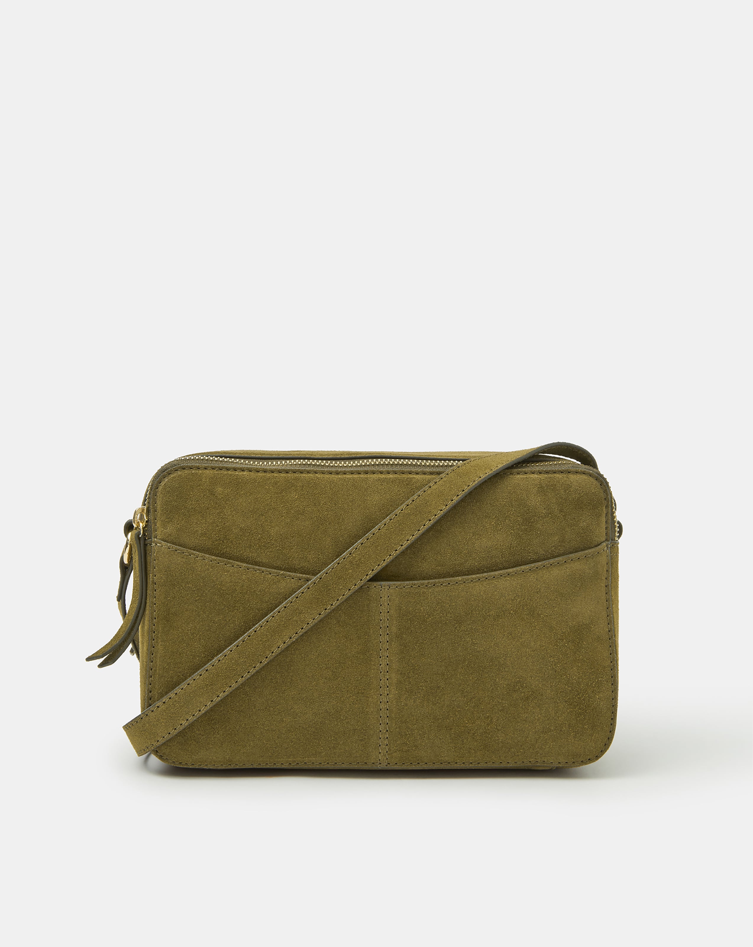 New In - Accessorize Double Zip Suede Camera Bag