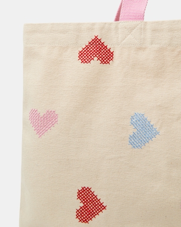 Accessorize Cross Stitch Heart Shopper Bag