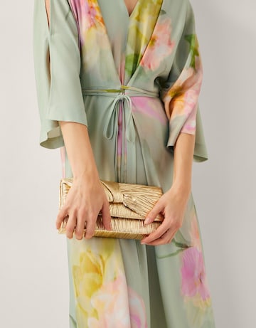 Monsoon Mia Pleated Metallic Clutch Bag