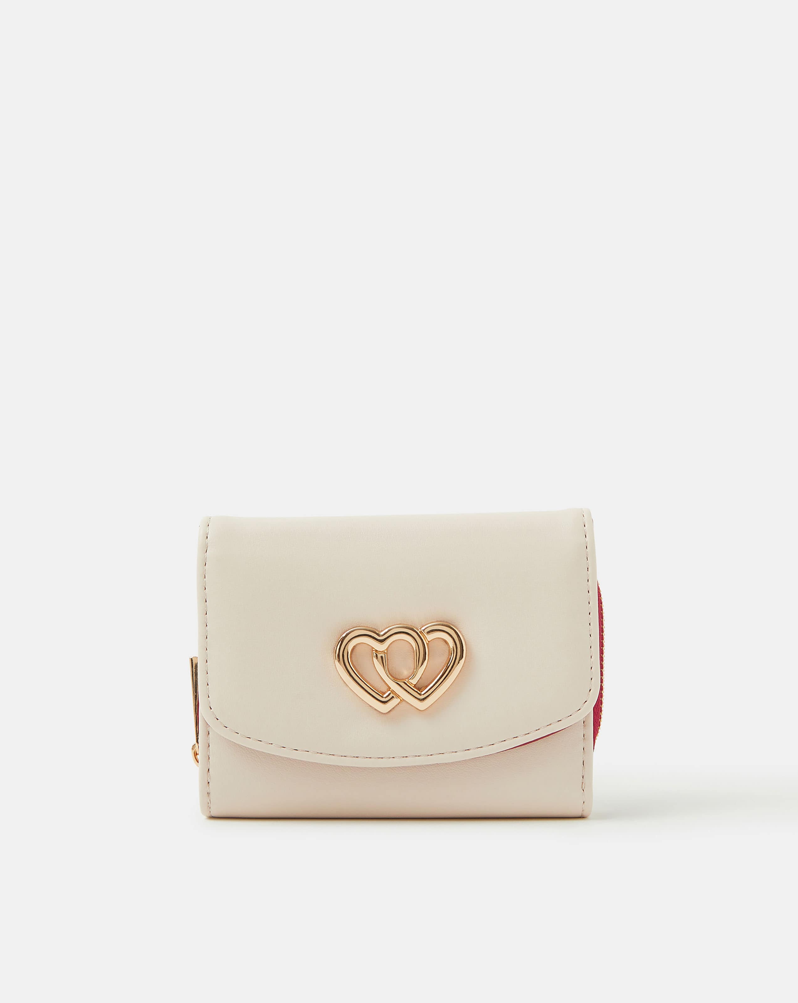 New In - Accessorize Double Heart Leather Purse