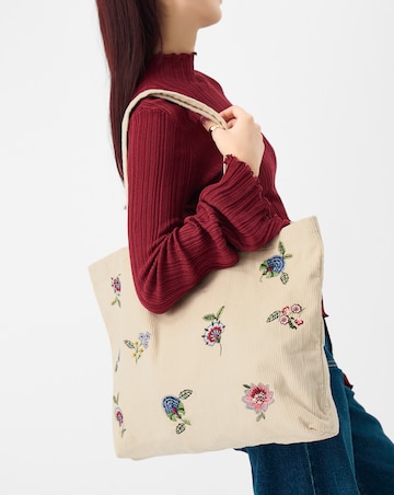 Accessorize Floral Corduroy Shopper Bag