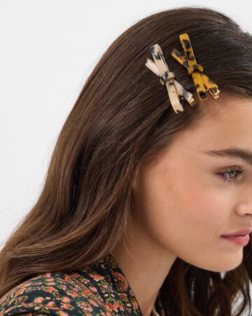 Accessorize Tort Bow Hair Clips