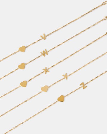 Accessorize SS Heart Initial Bracelet