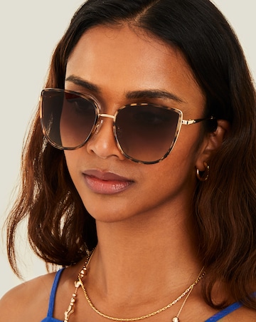 Accessorize Cat Eye Tort Sunglasses
