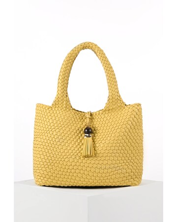 Luella Grey Saskia Yellow Woven Tote