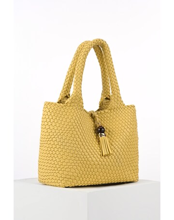 Luella Grey Saskia Yellow Woven Tote